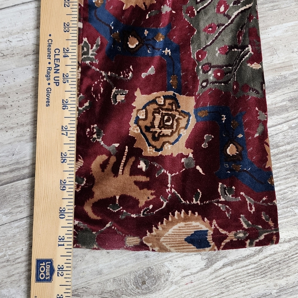 Lauren Ralph Lauen Womens Bold Print Velvet High-Rise Boot Cut Pants Size 12 - Picture 7 of 10